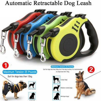 Automatic Retractable Dog Leash - Dual Size Options with Brake & Lock Safety System para mascotas - Petzen
