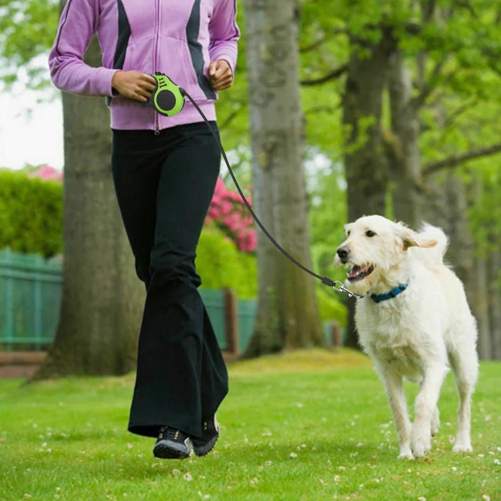 Automatic Retractable Dog Leash - Dual Size Options with Brake & Lock Safety System para mascotas - Petzen