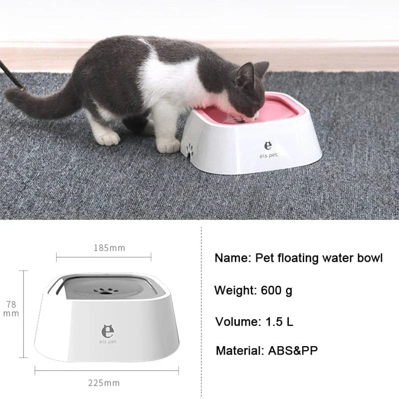 Dog Drinking Water Bowl with Floating Design - Non - Wetting, Non - Skid, Large Capacity para mascotas - Petzen
